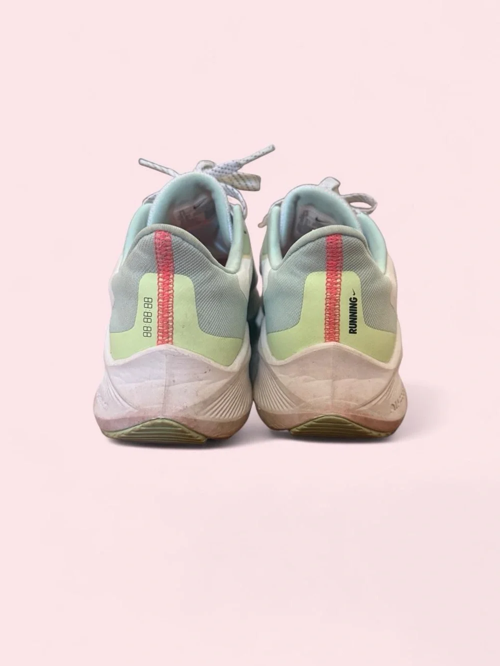 Nike Women's Running Shoes - White with Mint, Iridescent & Red Accent